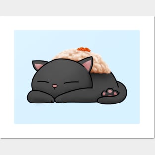 Chubby Cat Tuna Salad Sushi Cat Posters and Art